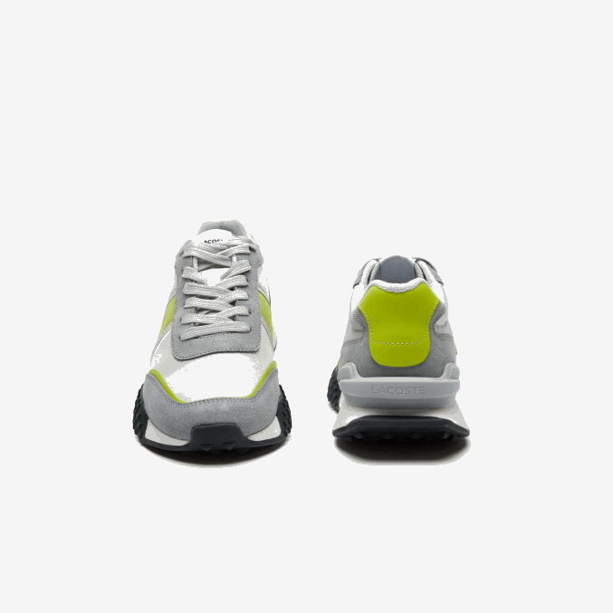 gris claro verde 7a8 VVL0A1788 hombres Lacoste zapatillas l-spin deluxe de piel en contraste de color