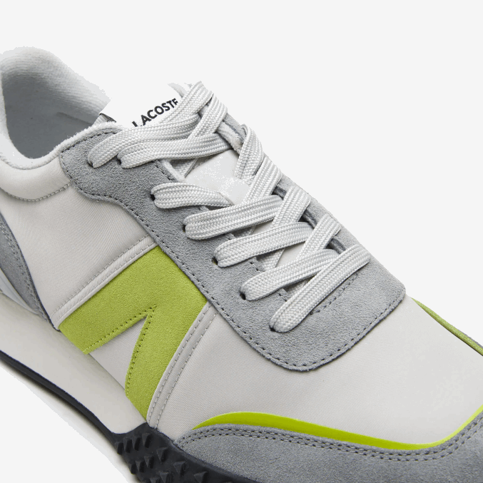 gris claro verde 7a8 VVL0A1788 hombres Lacoste zapatillas l-spin deluxe de piel en contraste de color