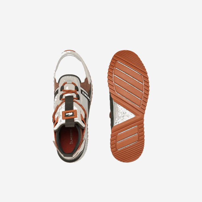 marrón blanco 2c3 VVL0A1793 hombres Lacoste zapatos de exterior de piel con colores pop run breaker