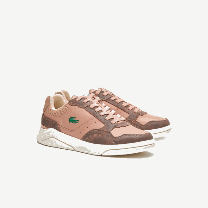 marrón blanco 2c3 VVL0A1902 hombres Lacoste tenis game advance de piel de lujo