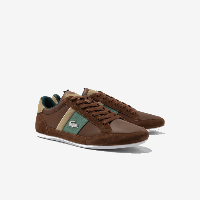 marron verde oscuro 2a1 VVL0A1736 hombres Lacoste tenis Chaymon de piel
