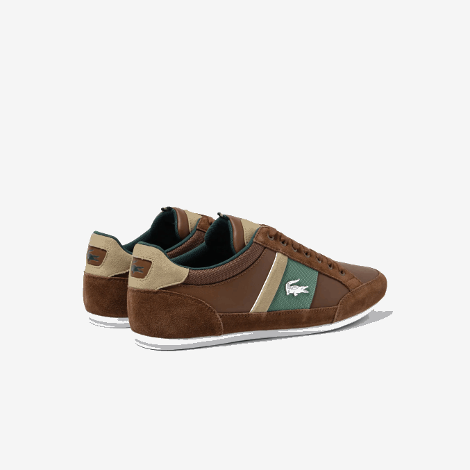 marron verde oscuro 2a1 VVL0A1736 hombres Lacoste tenis Chaymon de piel