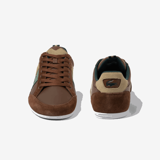 marron verde oscuro 2a1 VVL0A1736 hombres Lacoste tenis Chaymon de piel