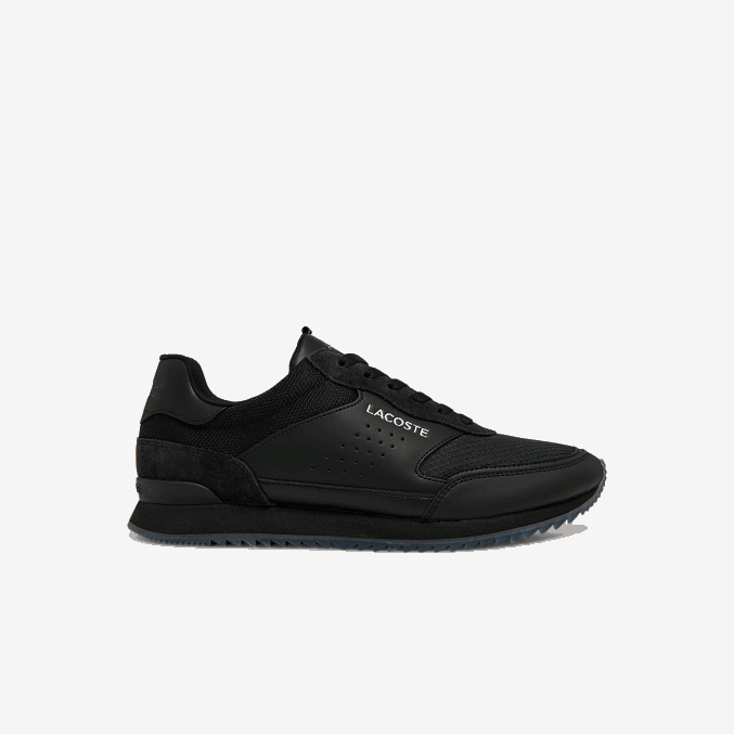 negro 02h VVL0A1706 hombres Lacoste tenis Partner Luxe de tela