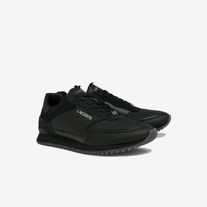 negro 02h VVL0A1706 hombres Lacoste tenis Partner Luxe de tela