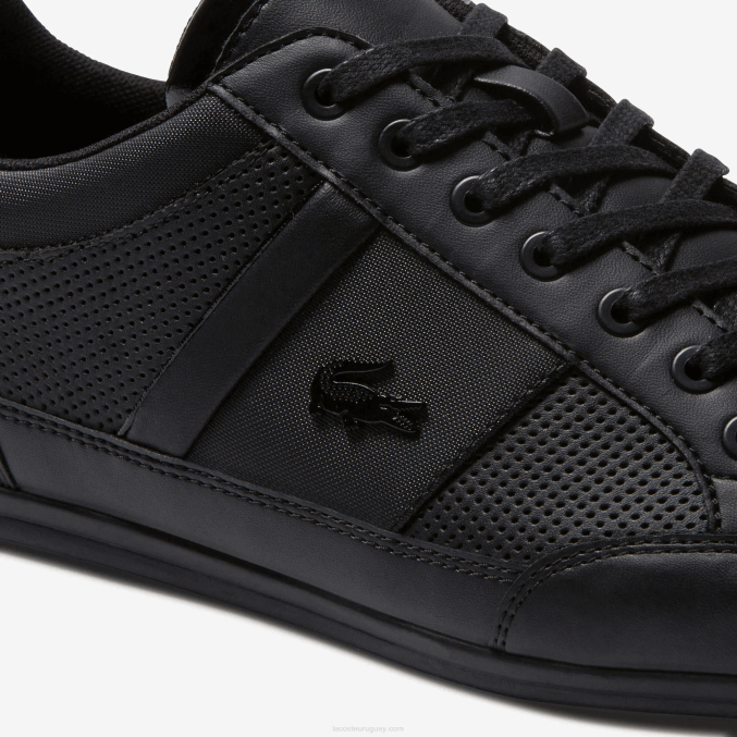 negro 02h VVL0A1711 hombres Lacoste tenis chaymon perforados
