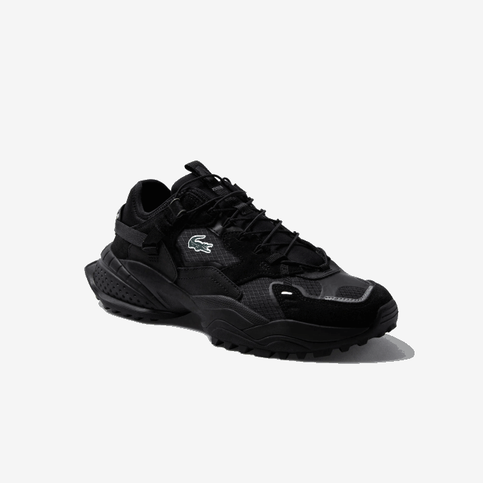 negro 02h VVL0A1826 hombres Lacoste zapatillas l-guard breaker de textil y ante