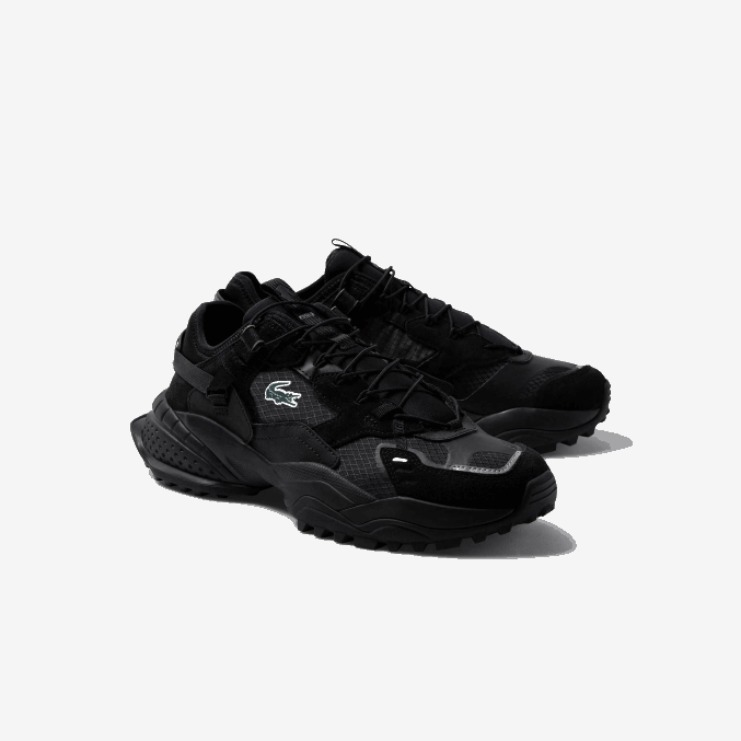 negro 02h VVL0A1826 hombres Lacoste zapatillas l-guard breaker de textil y ante