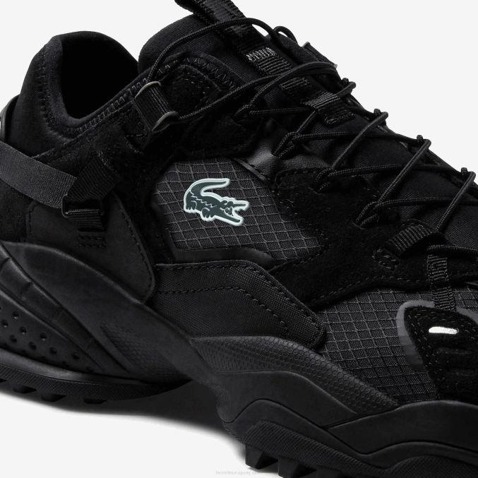 negro 02h VVL0A1826 hombres Lacoste zapatillas l-guard breaker de textil y ante