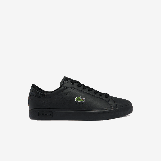 negro 02h VVL0A1846 hombres Lacoste zapatillas powercourt de piel bruñida