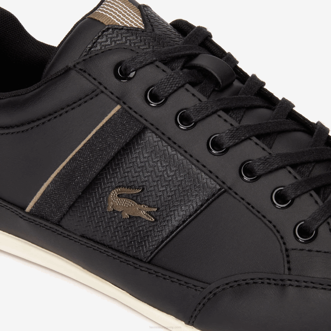 negro caqui 2h5 VVL0A1715 hombres Lacoste Deportivas chaymon de piel y material sintético