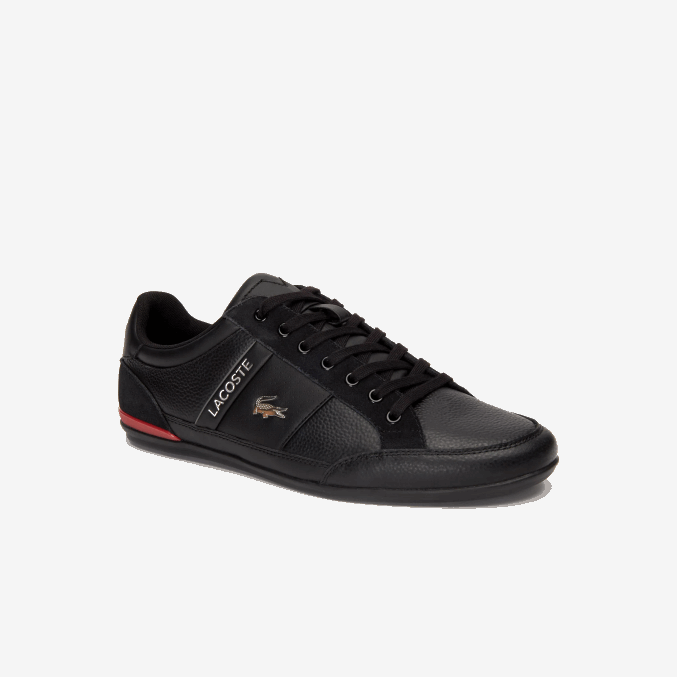 negro rojo 1b5 VVL0A1708 hombres Lacoste tenis Chaymon de piel