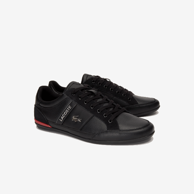 negro rojo 1b5 VVL0A1708 hombres Lacoste tenis Chaymon de piel