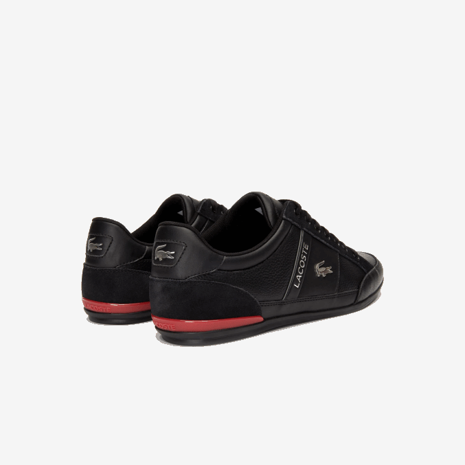 negro rojo 1b5 VVL0A1708 hombres Lacoste tenis Chaymon de piel