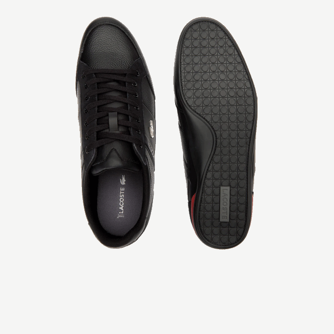 negro rojo 1b5 VVL0A1708 hombres Lacoste tenis Chaymon de piel