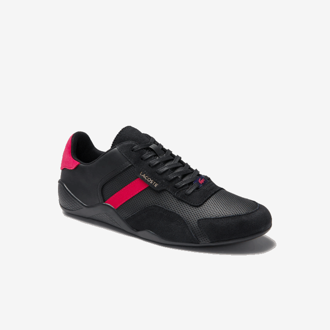 negro rojo 1b5 VVL0A1869 hombres Lacoste zapatillas hapona de piel sintética