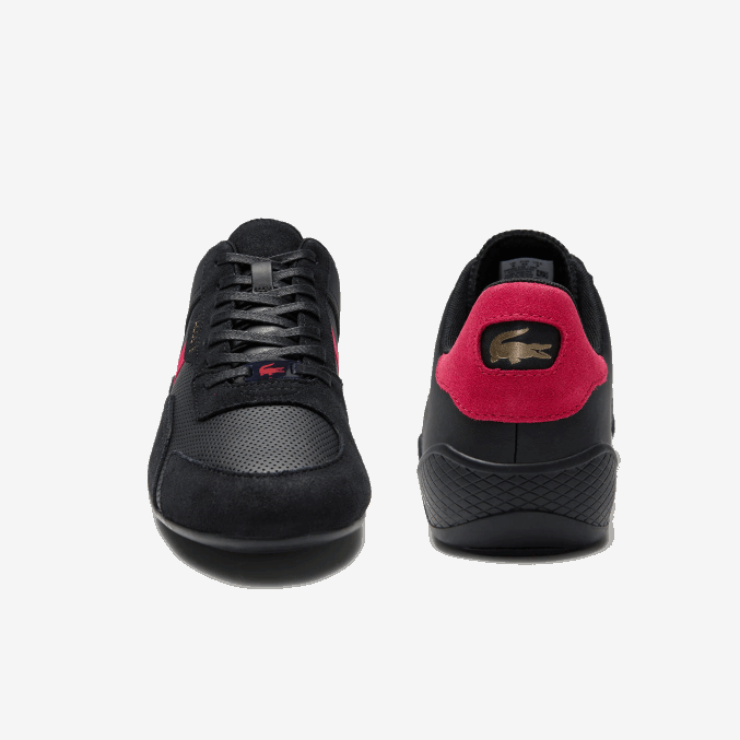 negro rojo 1b5 VVL0A1869 hombres Lacoste zapatillas hapona de piel sintética