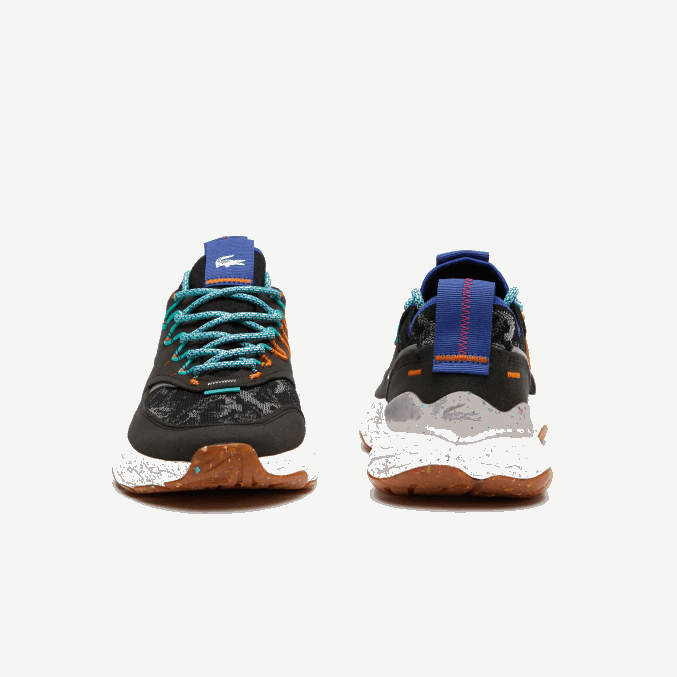negro y blanco roto 454 VVL0A1835 hombres Lacoste zapatillas re-comfort de material sintético y textil