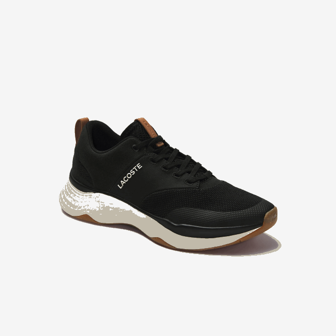negro y blanco roto 454 VVL0A1868 hombres Lacoste tenis court-drive plus de tela con bloques de color