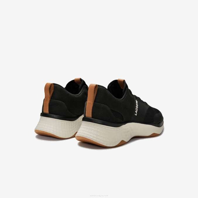 negro y blanco roto 454 VVL0A1868 hombres Lacoste tenis court-drive plus de tela con bloques de color