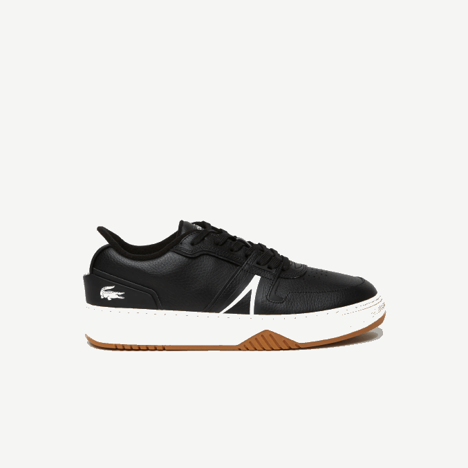 negro y blanco roto 454 VVL0A1881 hombres Lacoste zapatillas l001 de piel con tacón destalonado