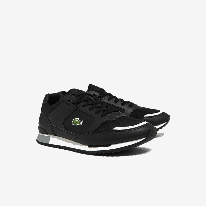 negro y gris 231 VVL0A1720 hombres Lacoste zapatillas deportivas partner piste de material sintético y textil