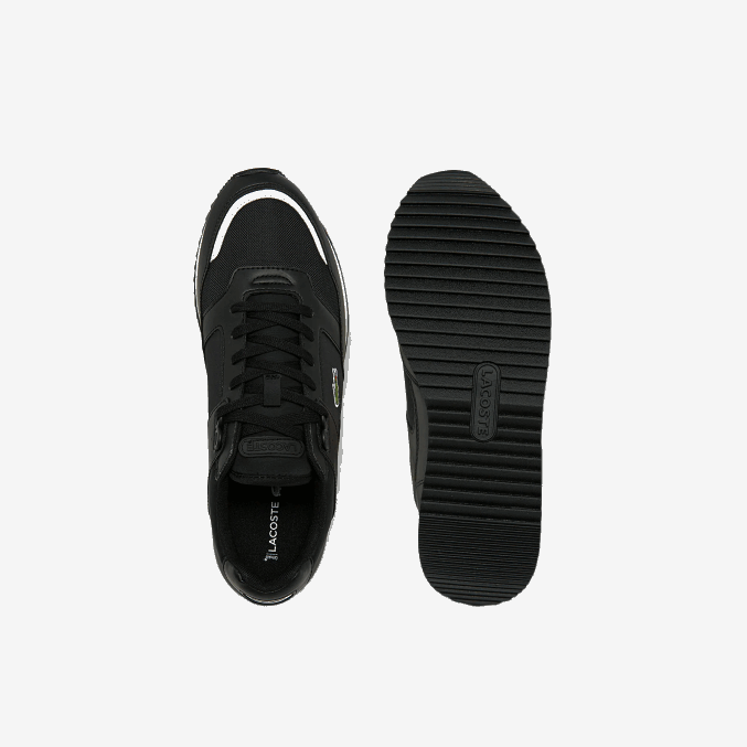 negro y gris 231 VVL0A1720 hombres Lacoste zapatillas deportivas partner piste de material sintético y textil