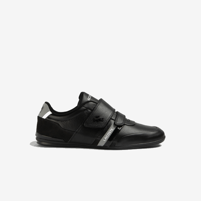 negro y gris claro 2a2 VVL0A1726 hombres Lacoste tenis Misano con correa