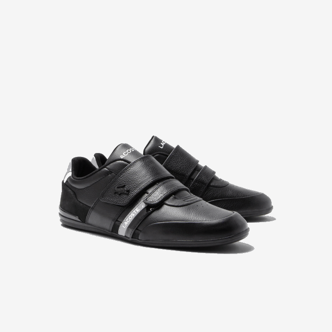 negro y gris claro 2a2 VVL0A1726 hombres Lacoste tenis Misano con correa