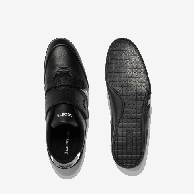 negro y gris claro 2a2 VVL0A1726 hombres Lacoste tenis Misano con correa