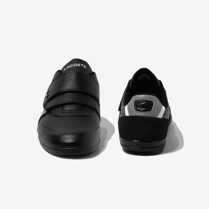 negro y gris claro 2a2 VVL0A1726 hombres Lacoste tenis Misano con correa