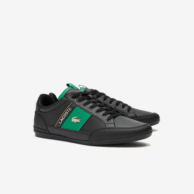 negro y verde 1b4 VVL0A1770 hombres Lacoste zapatillas chaymon de piel y fibra de carbono