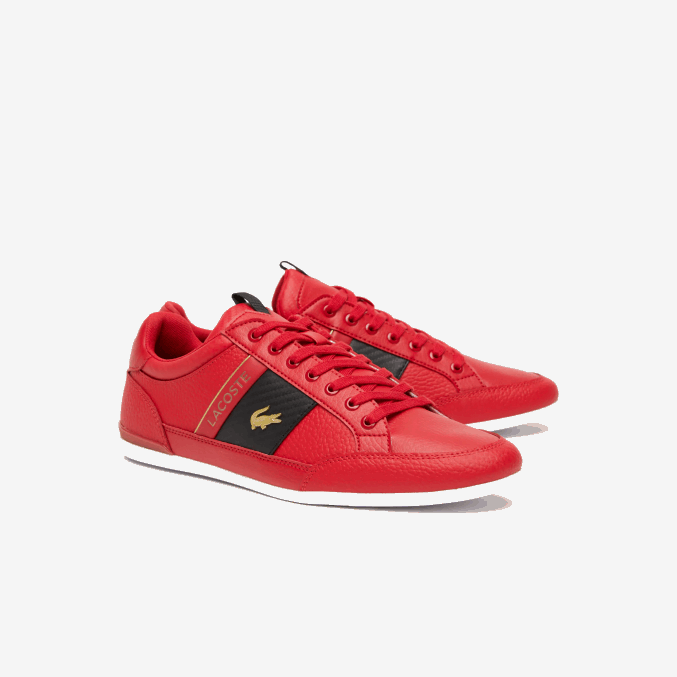 rojo negro ds9 VVL0A1772 hombres Lacoste zapatillas chaymon de piel y fibra de carbono