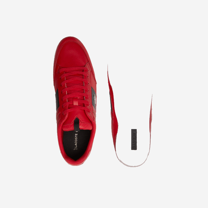 rojo negro ds9 VVL0A1772 hombres Lacoste zapatillas chaymon de piel y fibra de carbono