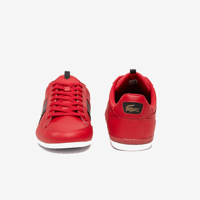 rojo negro ds9 VVL0A1772 hombres Lacoste zapatillas chaymon de piel y fibra de carbono