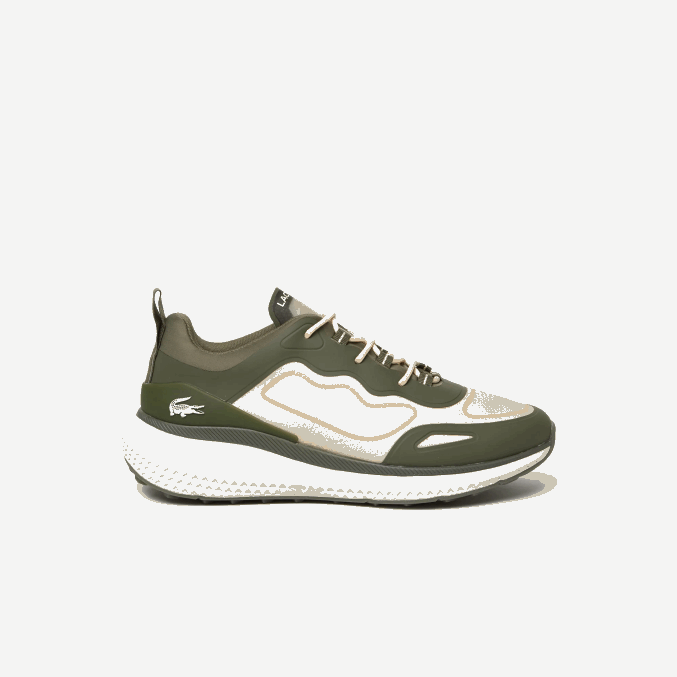 verde oscuro y blanco roto 1x3 VVL0A1887 hombres Lacoste zapatillas deportivas active 4851 de tejido