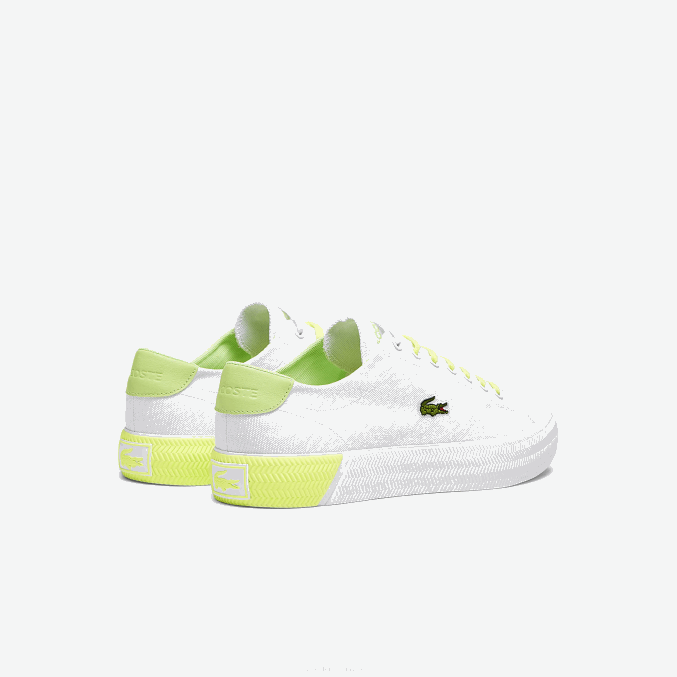 blanco y amarillo claro 2h8 VVL0A1889 hombres Lacoste zapatillas gripshot de lona y piel