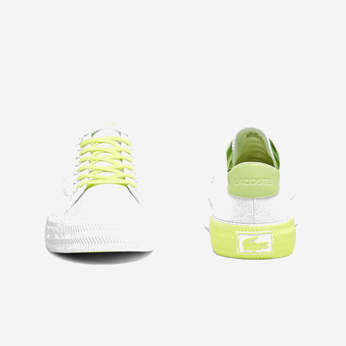 blanco y amarillo claro 2h8 VVL0A1889 hombres Lacoste zapatillas gripshot de lona y piel