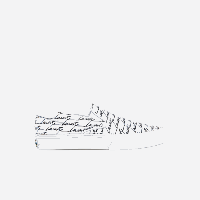 blanco y negro 147 VVL0A1860 hombres Lacoste sin cordones impresos en lienzo con servicio de salto