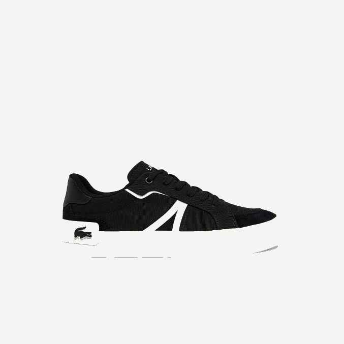 blanco y negro 312 VVL0A1801 hombres Lacoste zapatillas de lona l004