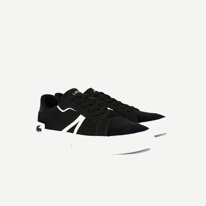 blanco y negro 312 VVL0A1801 hombres Lacoste zapatillas de lona l004