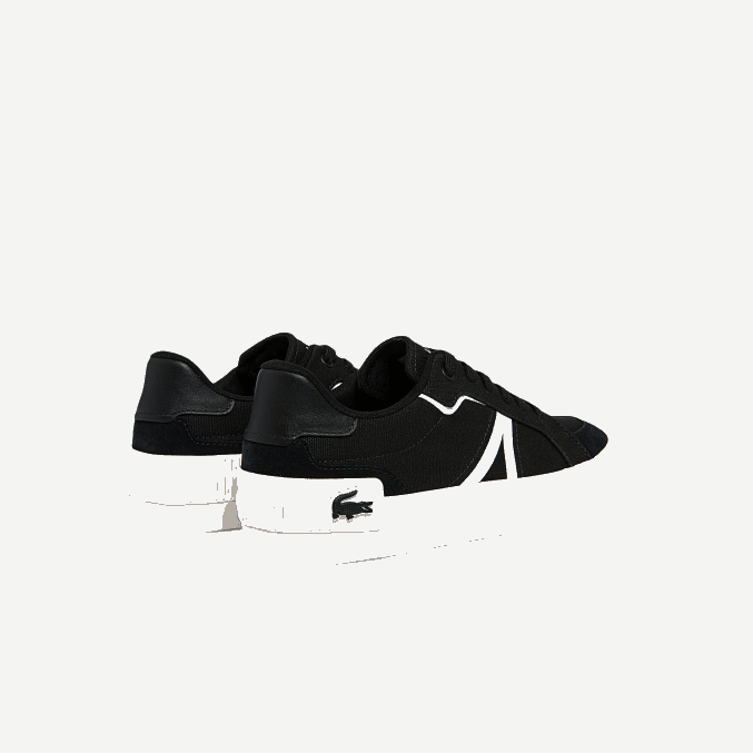 blanco y negro 312 VVL0A1801 hombres Lacoste zapatillas de lona l004