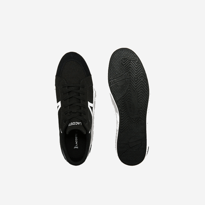 blanco y negro 312 VVL0A1801 hombres Lacoste zapatillas de lona l004