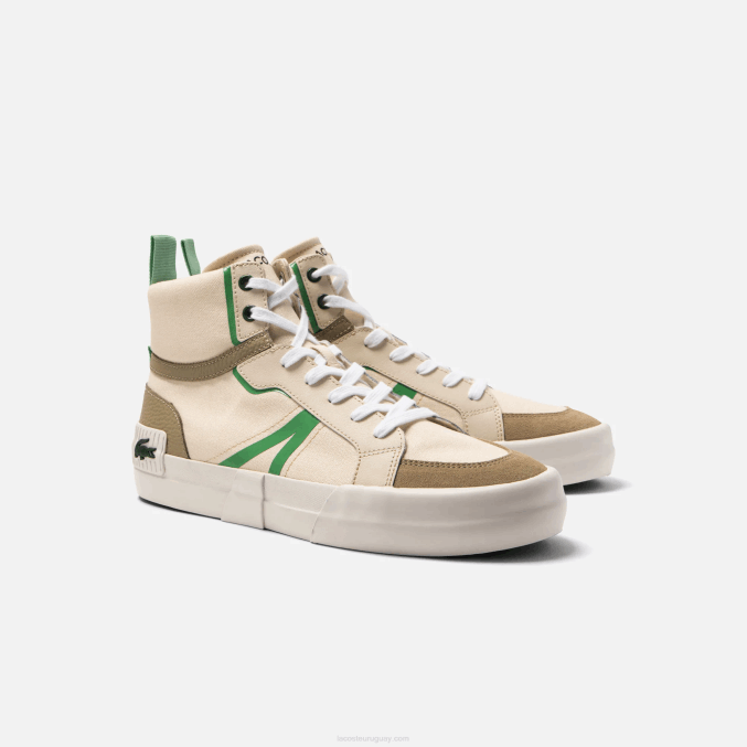 bronceado/verde af6 VVL0A1753 hombres Lacoste zapatillas l004 de tejido medio