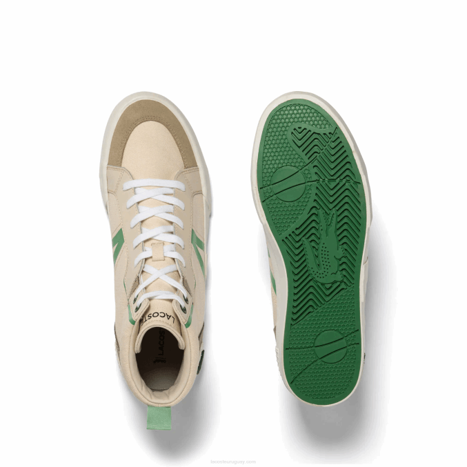 bronceado/verde af6 VVL0A1753 hombres Lacoste zapatillas l004 de tejido medio