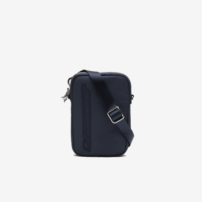azul nuit blanc m05 VVL0A1976 mujer Lacoste soporte para smartphone con marca en contraste