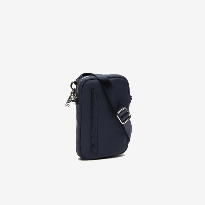 azul nuit blanc m05 VVL0A1976 mujer Lacoste soporte para smartphone con marca en contraste