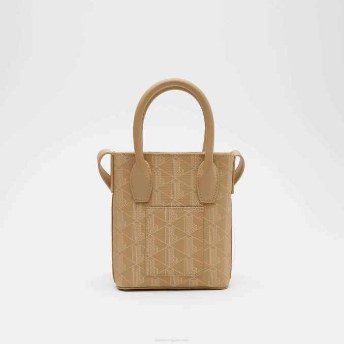 beige vienés l01 VVL0A2790 mujer Lacoste bolso satchel mini con monograma estampado