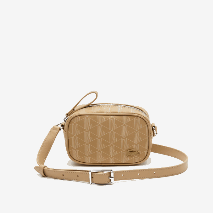 beige vienés l01 VVL0A2794 mujer Lacoste bandolera pequeña con monograma estampado