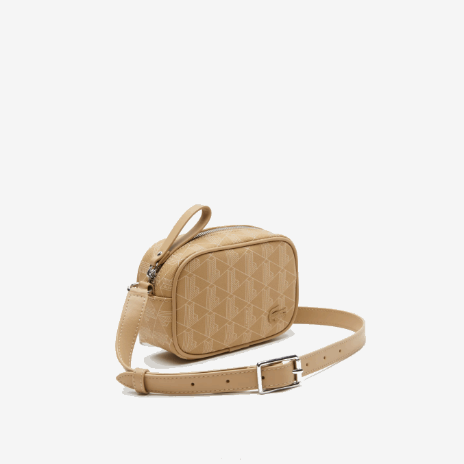 beige vienés l01 VVL0A2794 mujer Lacoste bandolera pequeña con monograma estampado